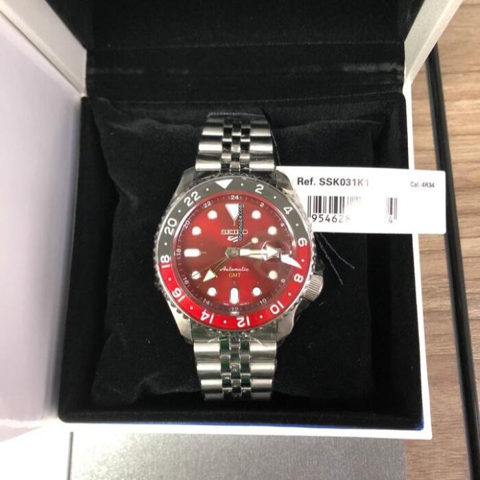 Seiko 5 Sports Thong Sia Limited Edition Red Dial Silver Steel Strap Watch For Men - SSK031K1 - Image 13